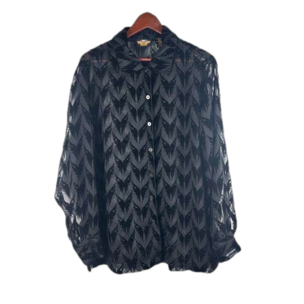 Harley-Davidson Black Sheer Blouse